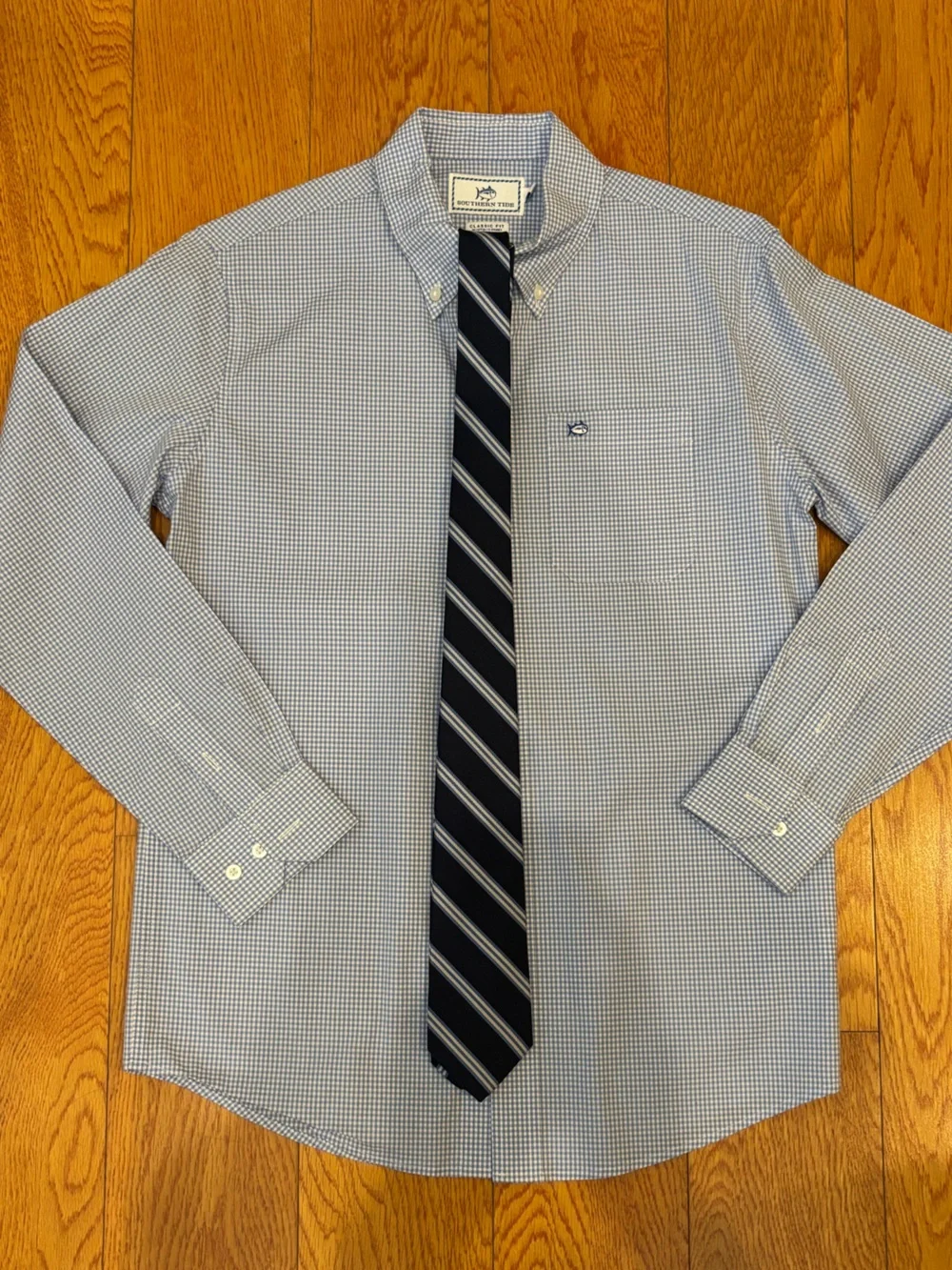 Brooks Brothers Kids Blue Striped Tie